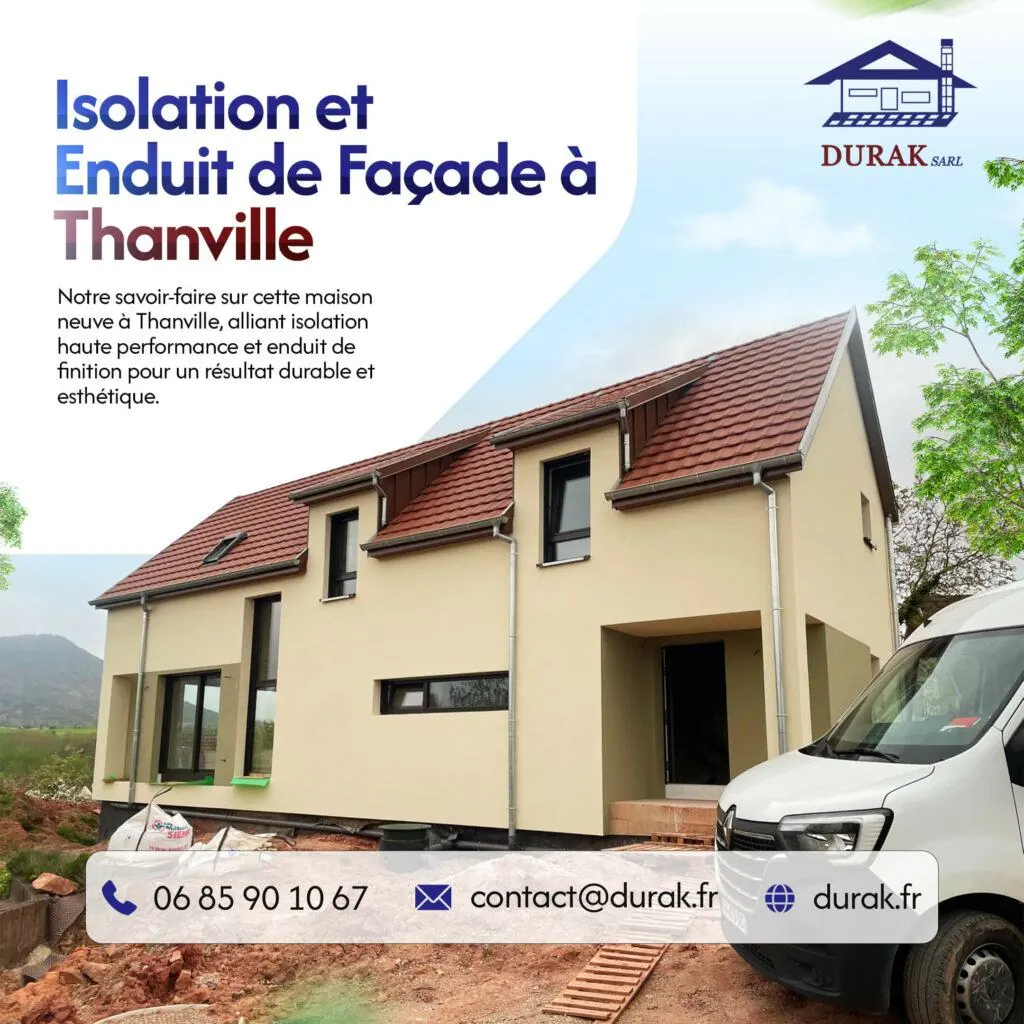 ITE et finition de façade réalisées par Durak SARL en Alsace