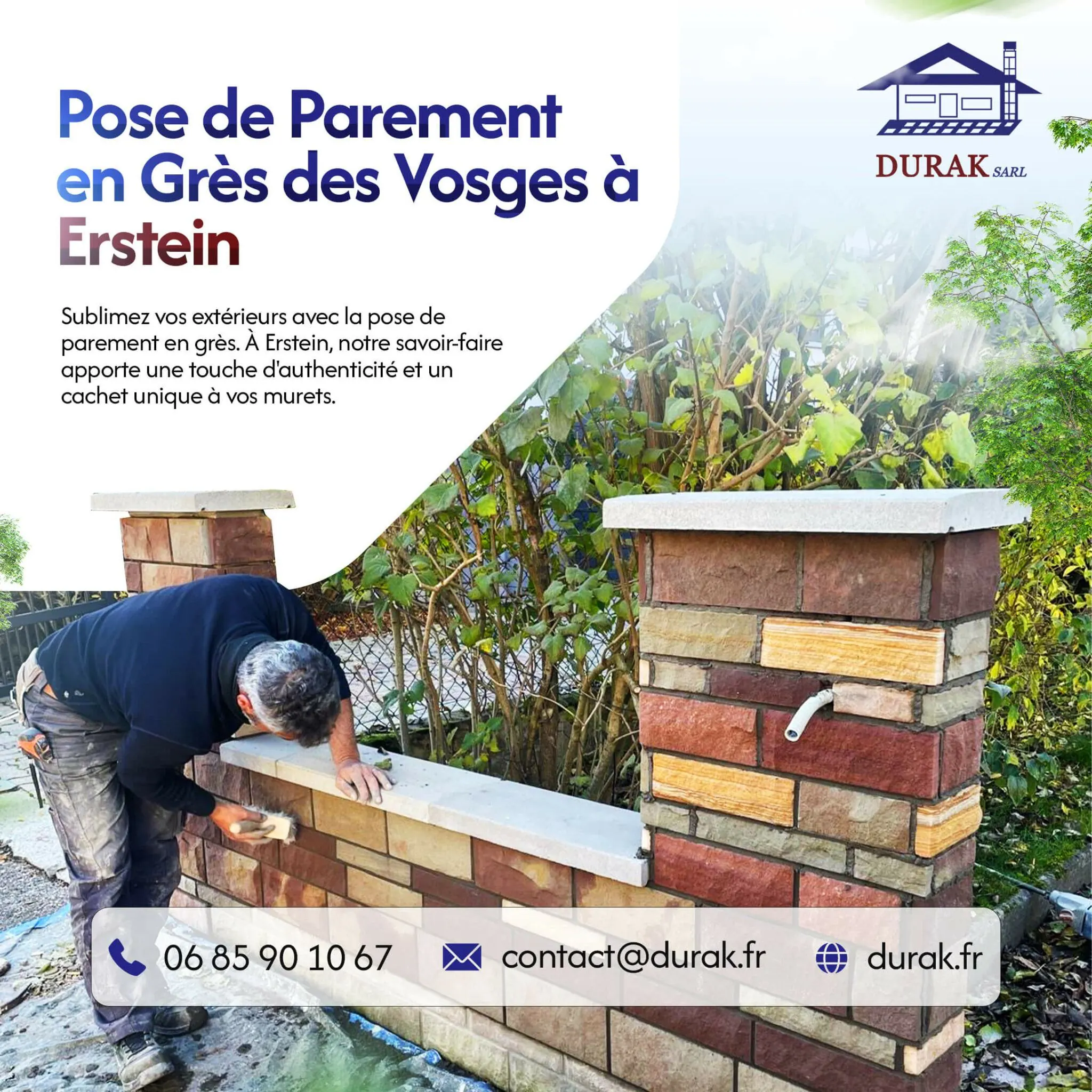 Ouvrage de maçonnerie extérieure réalisée par Durak SARL en Alsace