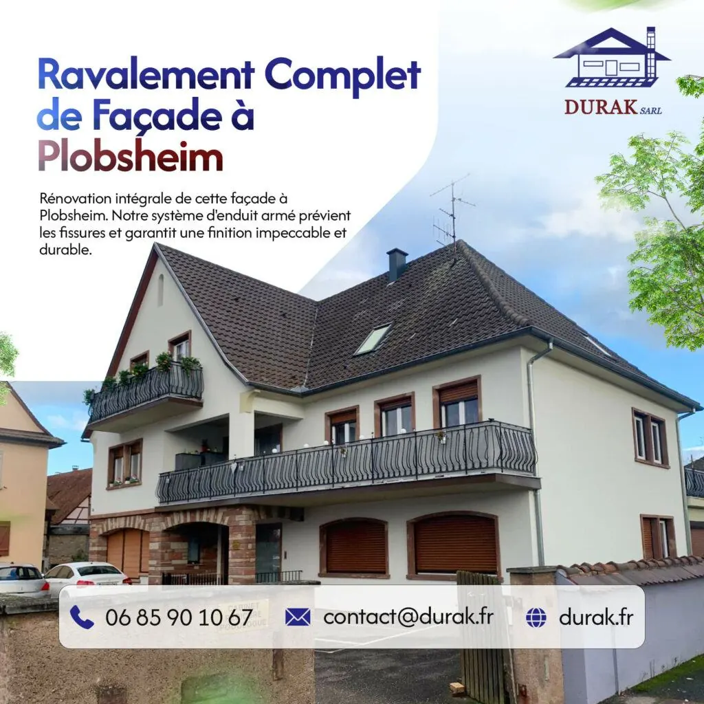 Ravalement Complet de Façade à Plobsheim par DURAK SARL Erstein