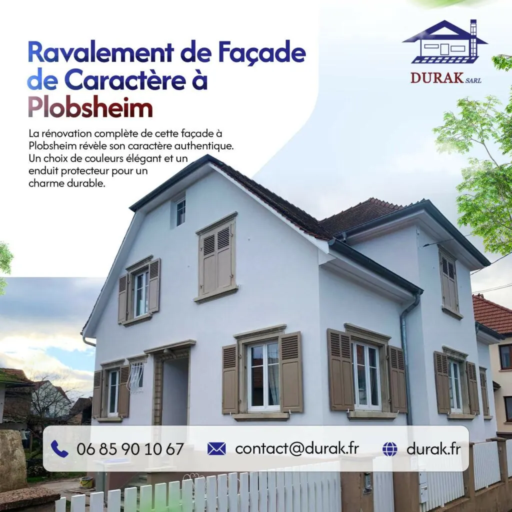 Ravalement de façade d'une maison de caractère à Plobsheim