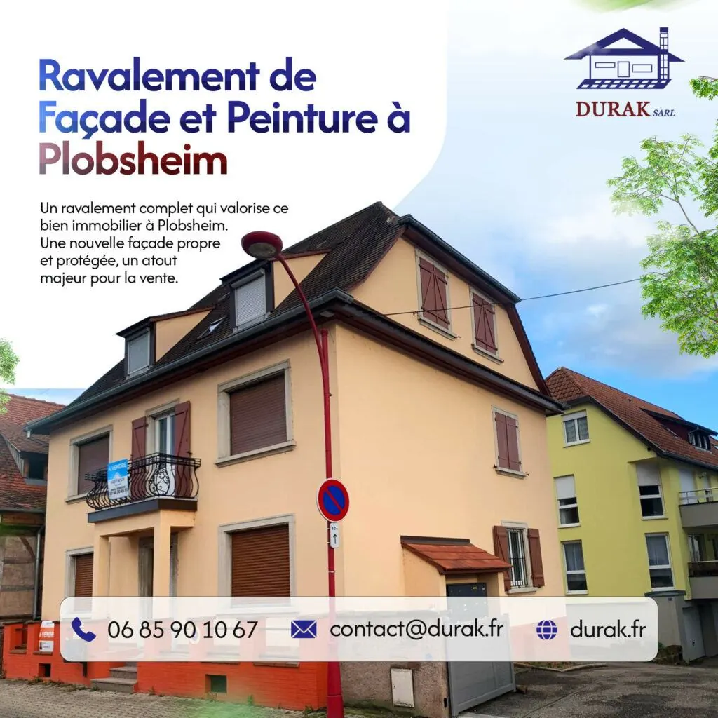 Ravalement de façade pour valorisation immobilière à Plobsheim