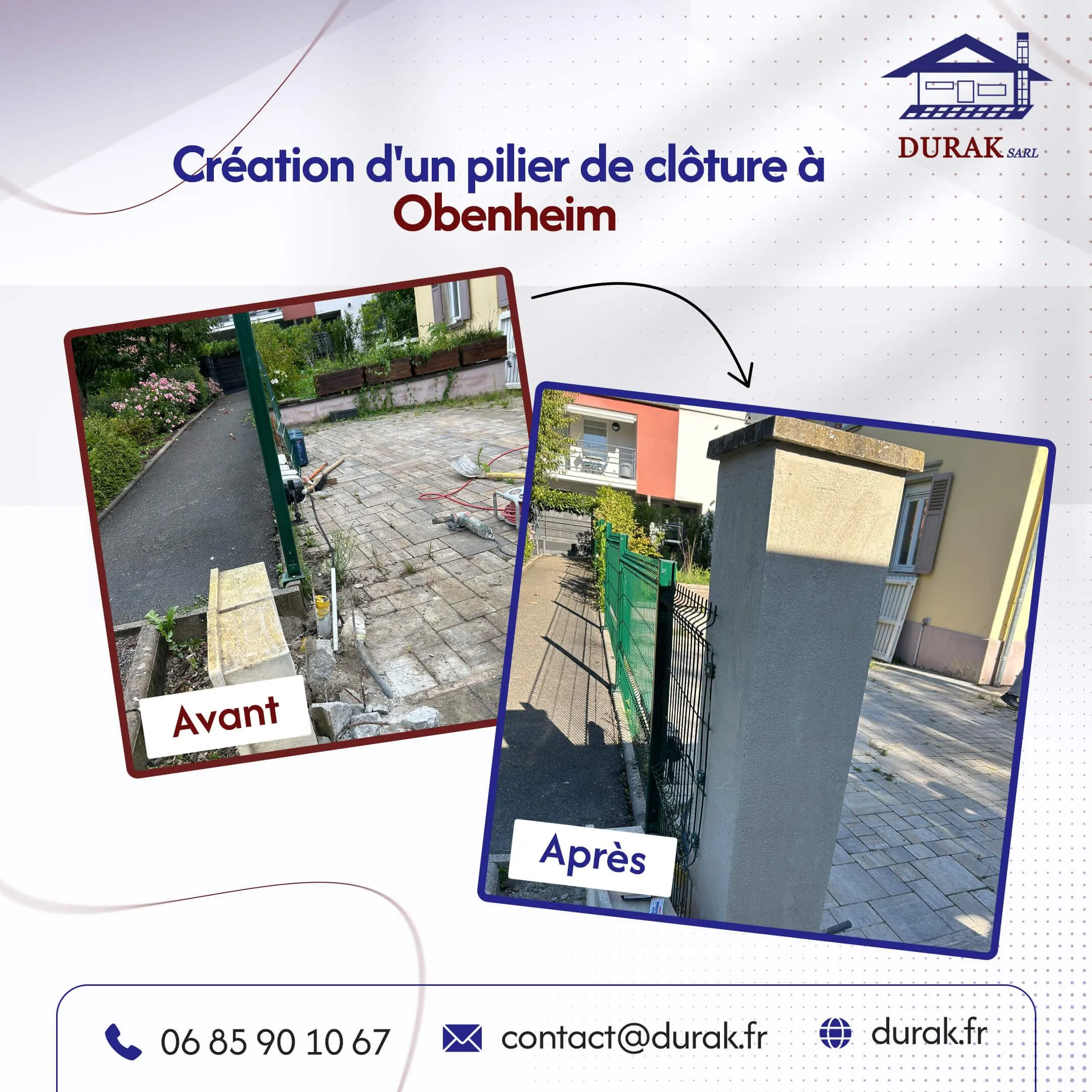 Création de pilier de clôture à Obenheim