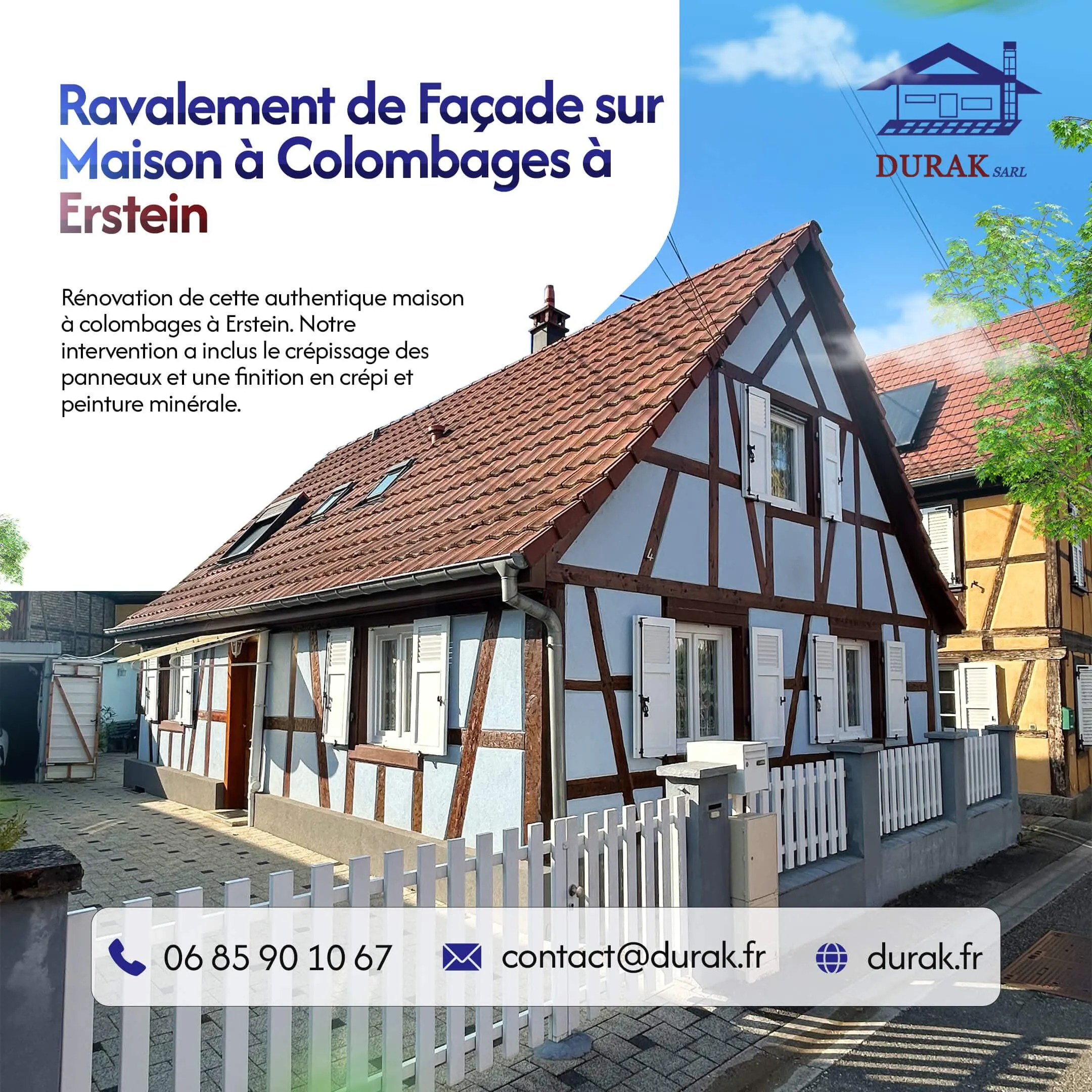 Ravalement de maison à colombages à Erstein
