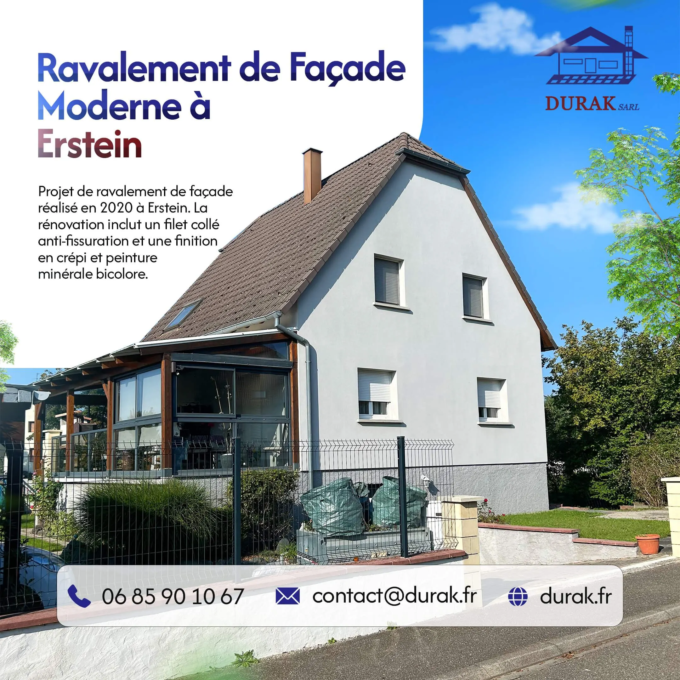 Ravalement de façade moderne à Erstein