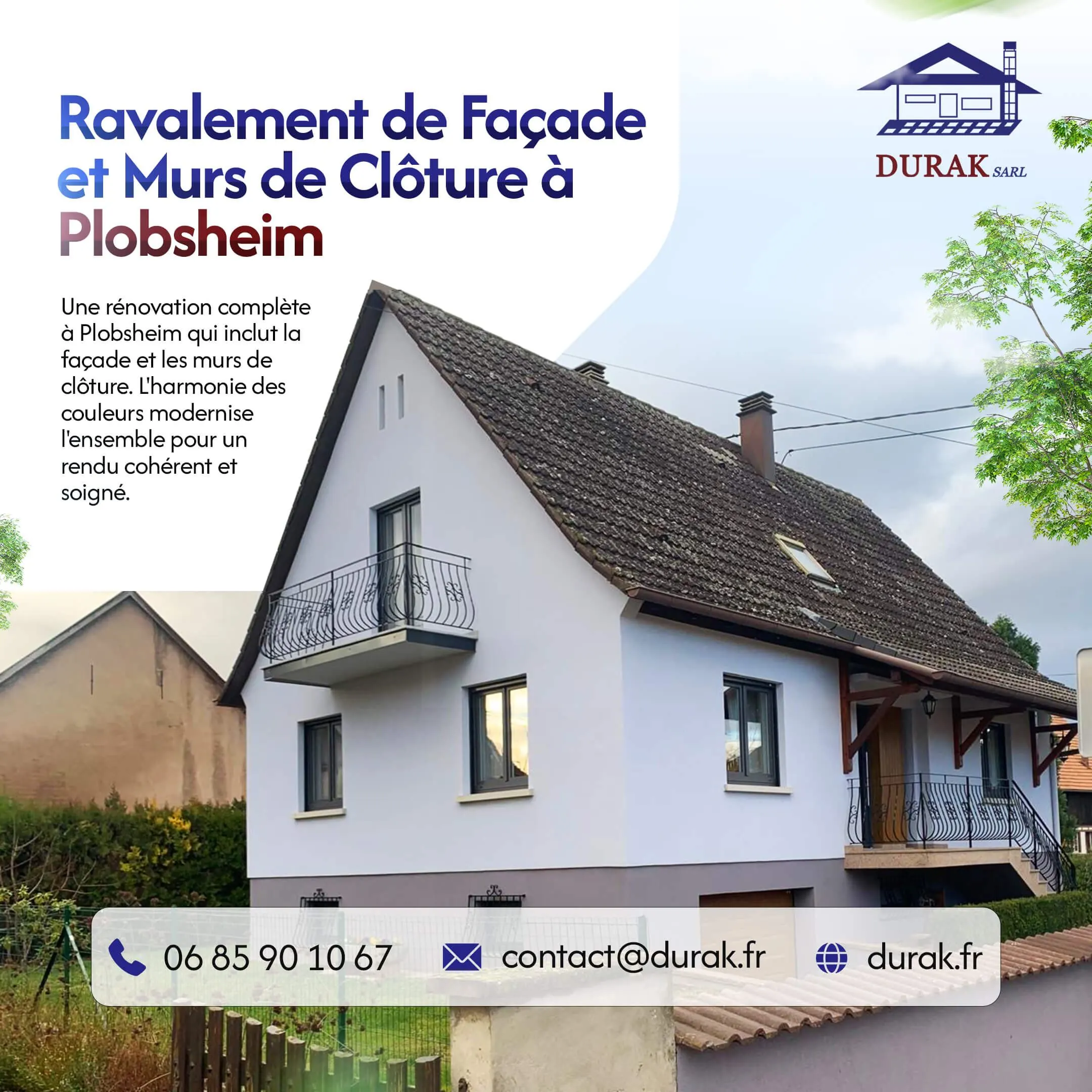 Ravalement de façade et murs de clôture à Plobsheim