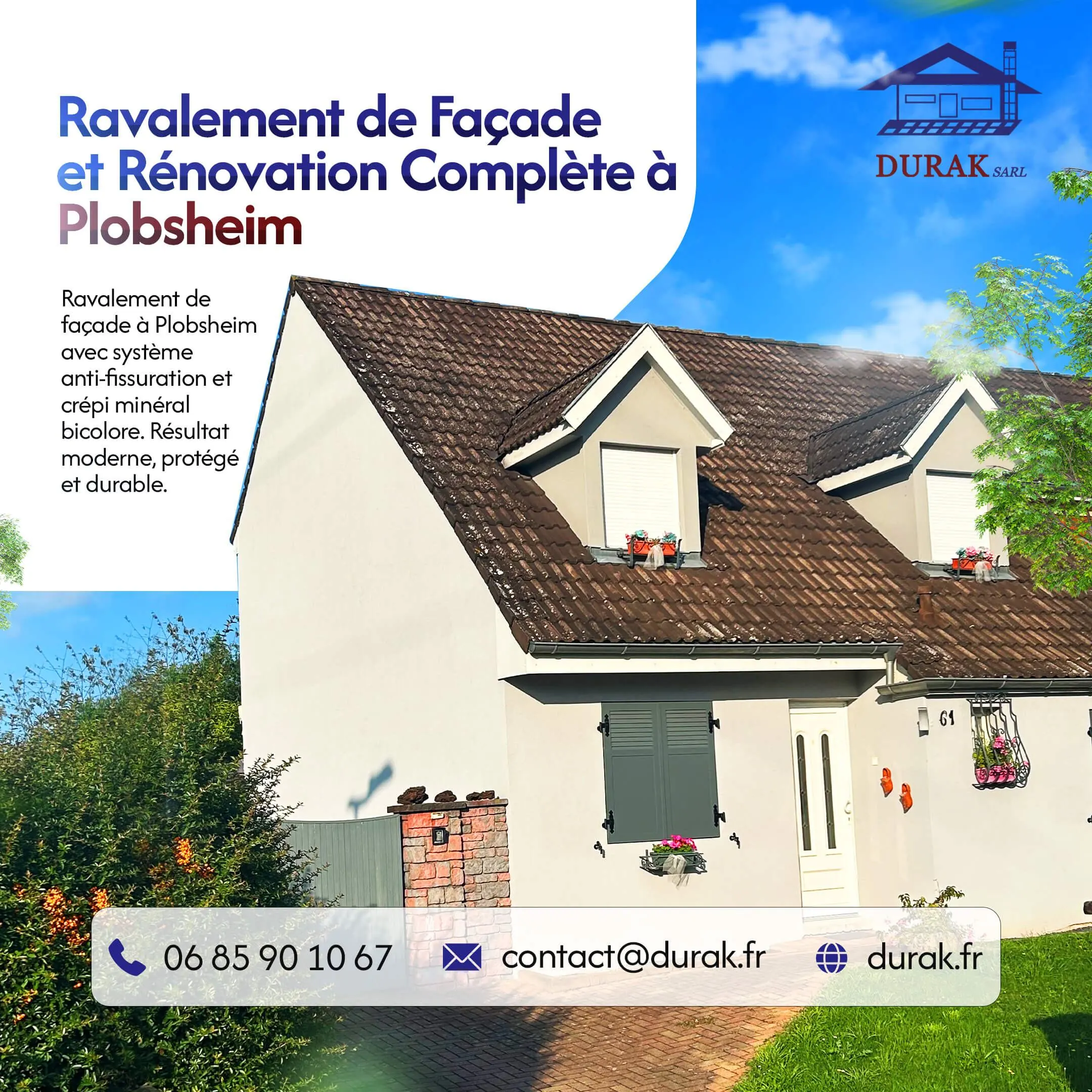 Ravalement de façade anti-fissuration à Plobsheim