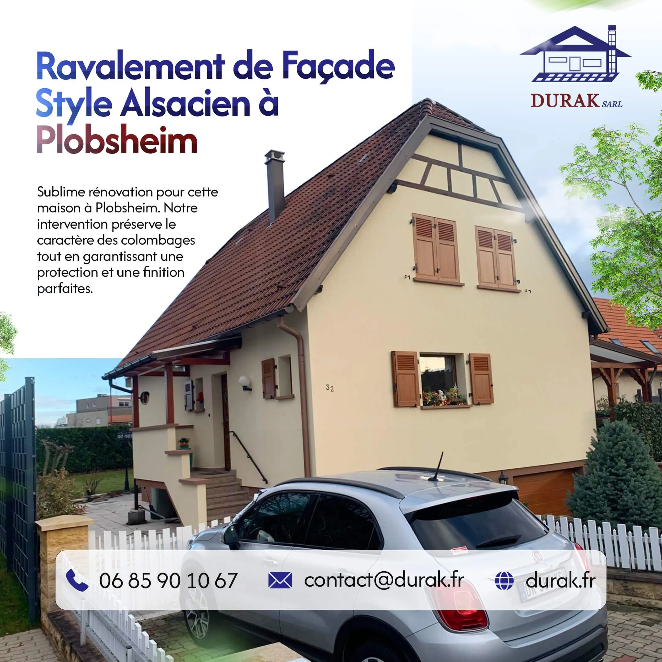 Ravalement de façade de style alsacien à Plobsheim