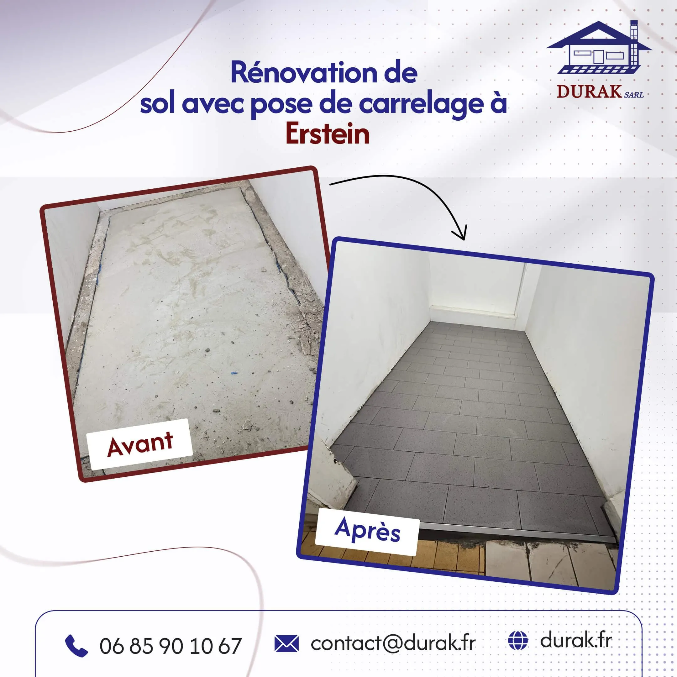 Rénovation de sol en carrelage à Erstein